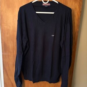 Vineyard Vines Mens Large Blue V Neck Sweater